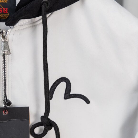 Evisu White Hooded Bomber Jacket - Picture 3 of 9